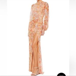 Mac Duggal Bishop Sleeve Column Gown Size 4